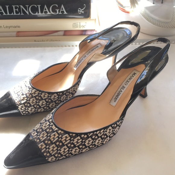 Manolo Blahnik Shoes - Manolo Blahnik Carolyne Cap Toe Slingback